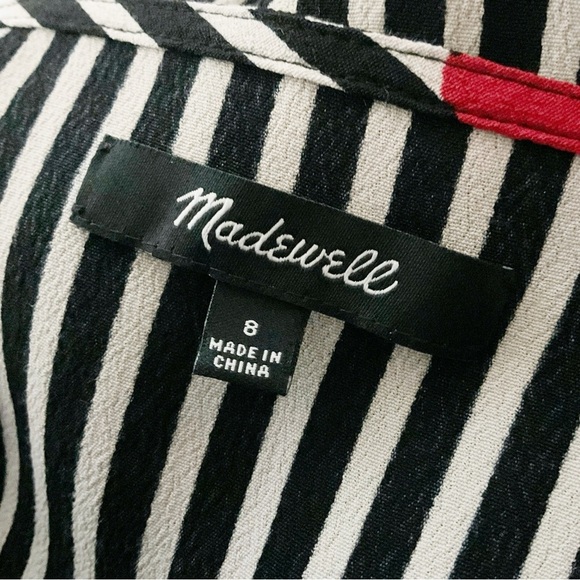 Madewell Candied Orchids Dress Sz 8 Floral Ruffle Whimsy Flowy Black Red - Picture 11 of 11